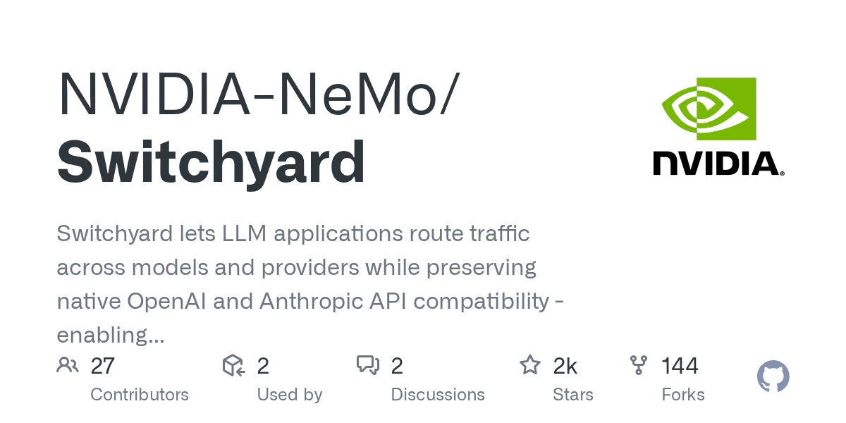 NVIDIA-NeMo/Switchyard 项目预览