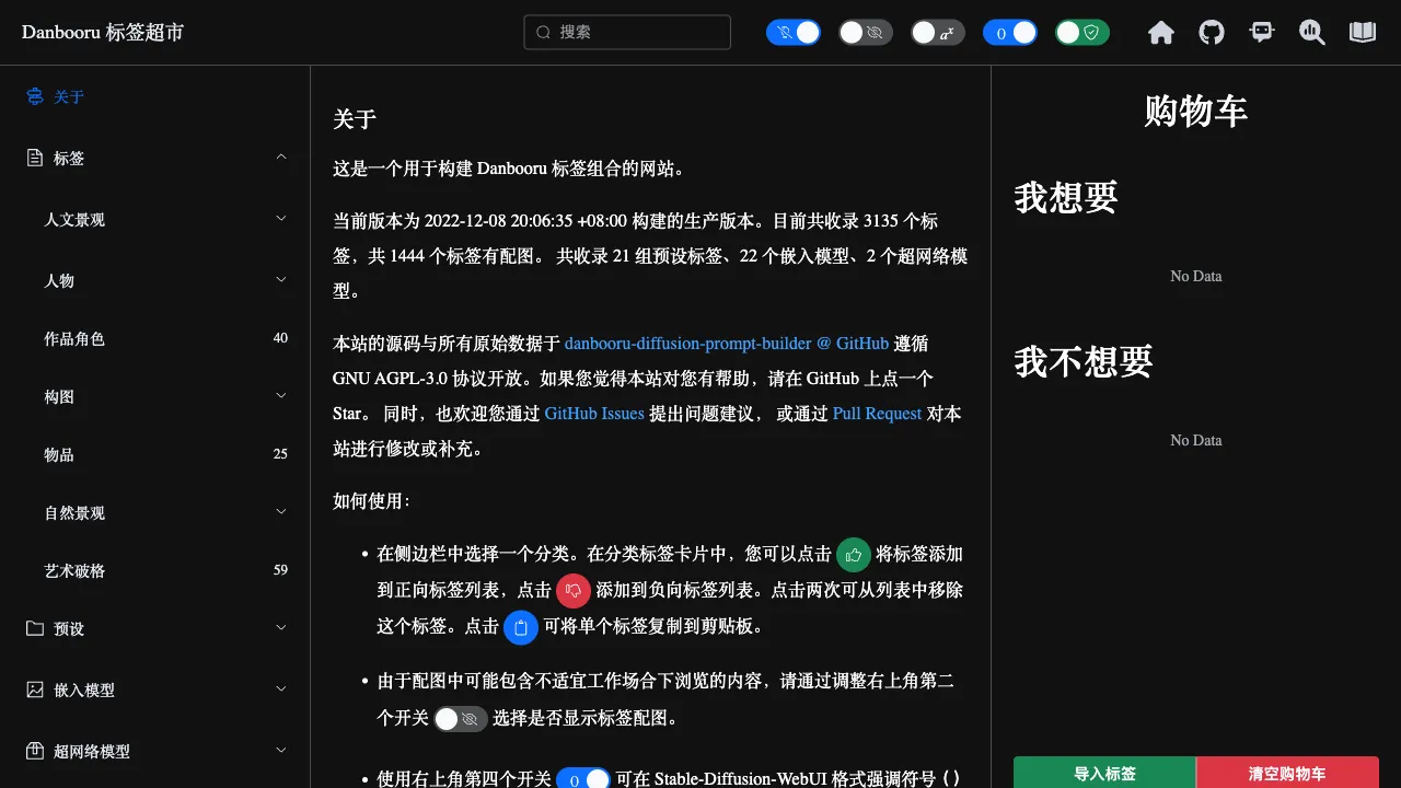 Danbooru标签 预览