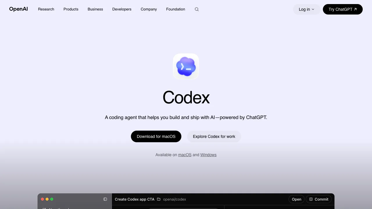 OpenAI Codex 预览